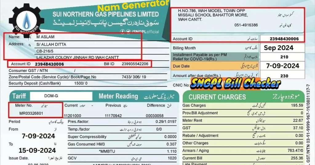 SNGPL Bill Checker